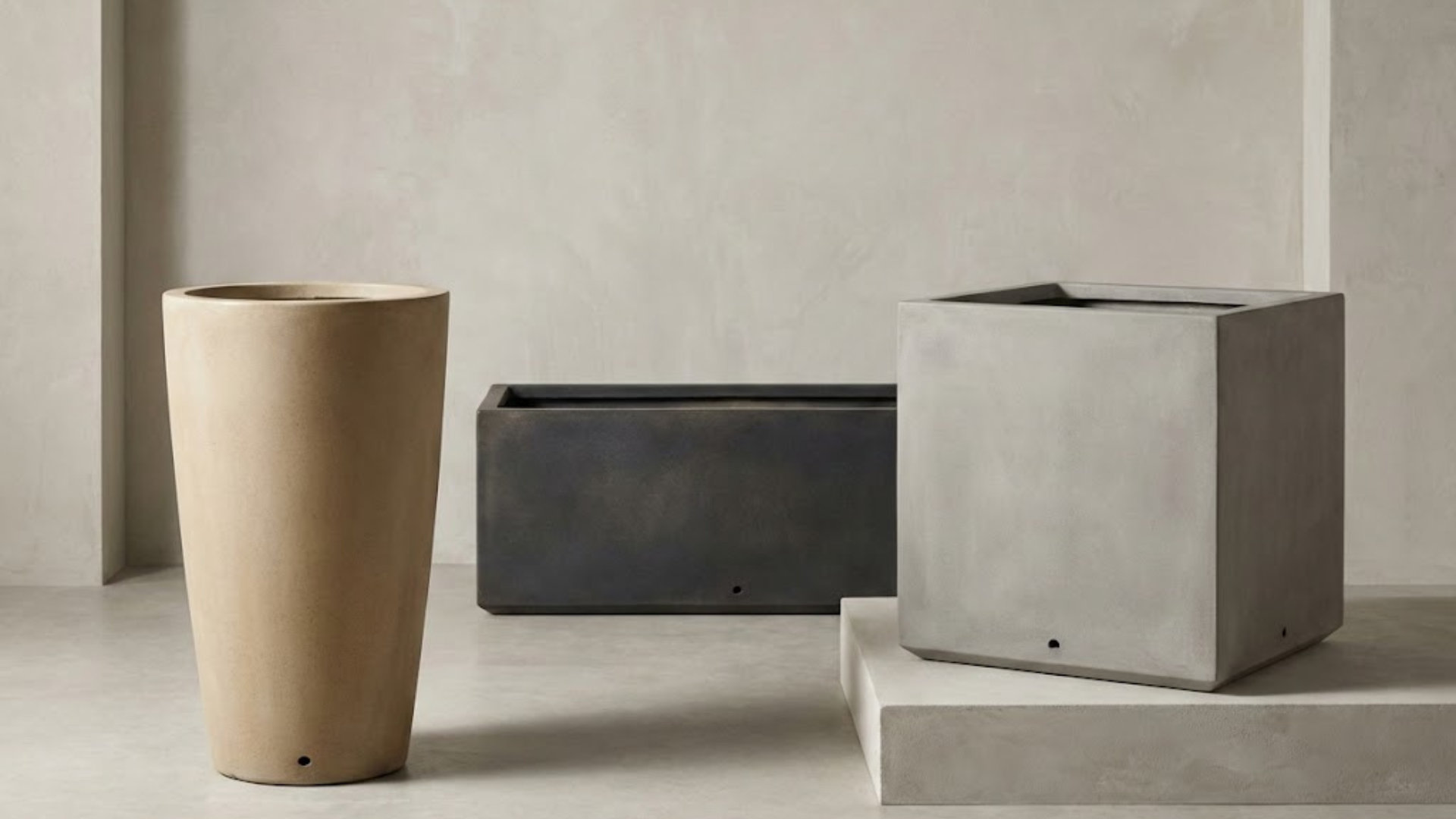 Fiberstone large format planters for commercial and large patio programs