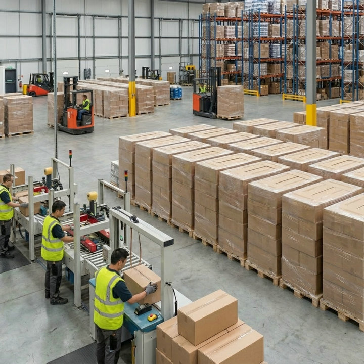 Packaging line preparing retail-ready planter cartons