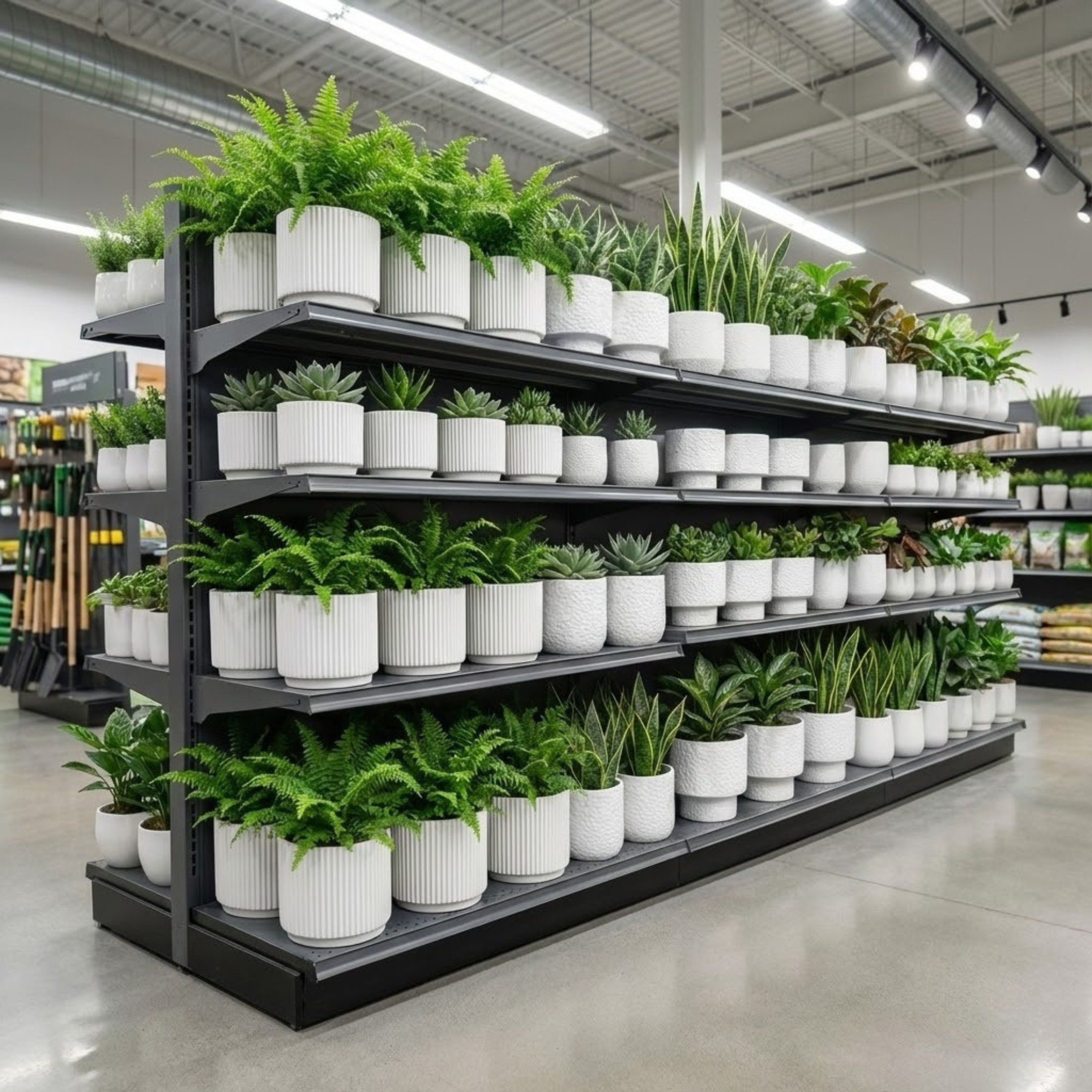 Textured ceramic planters in neutral tones