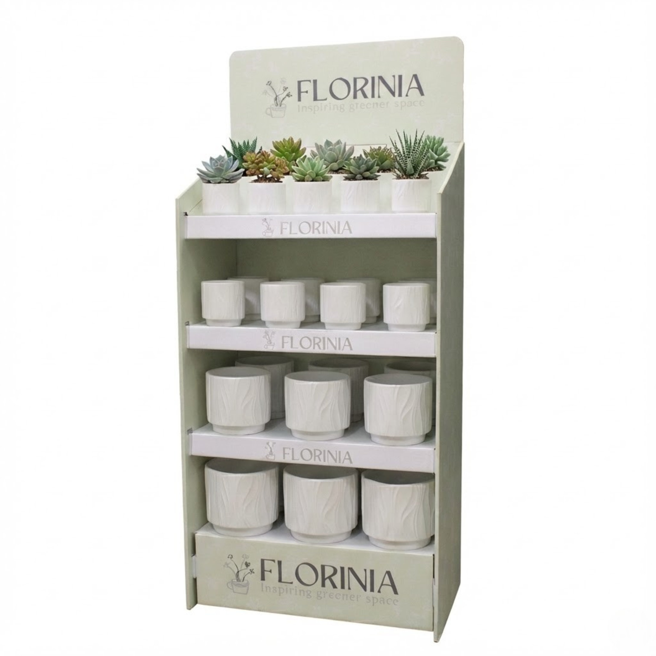 Set of nesting planters on display